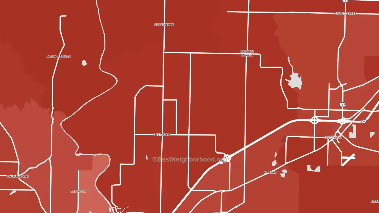 72081, AR block-group political-lean map