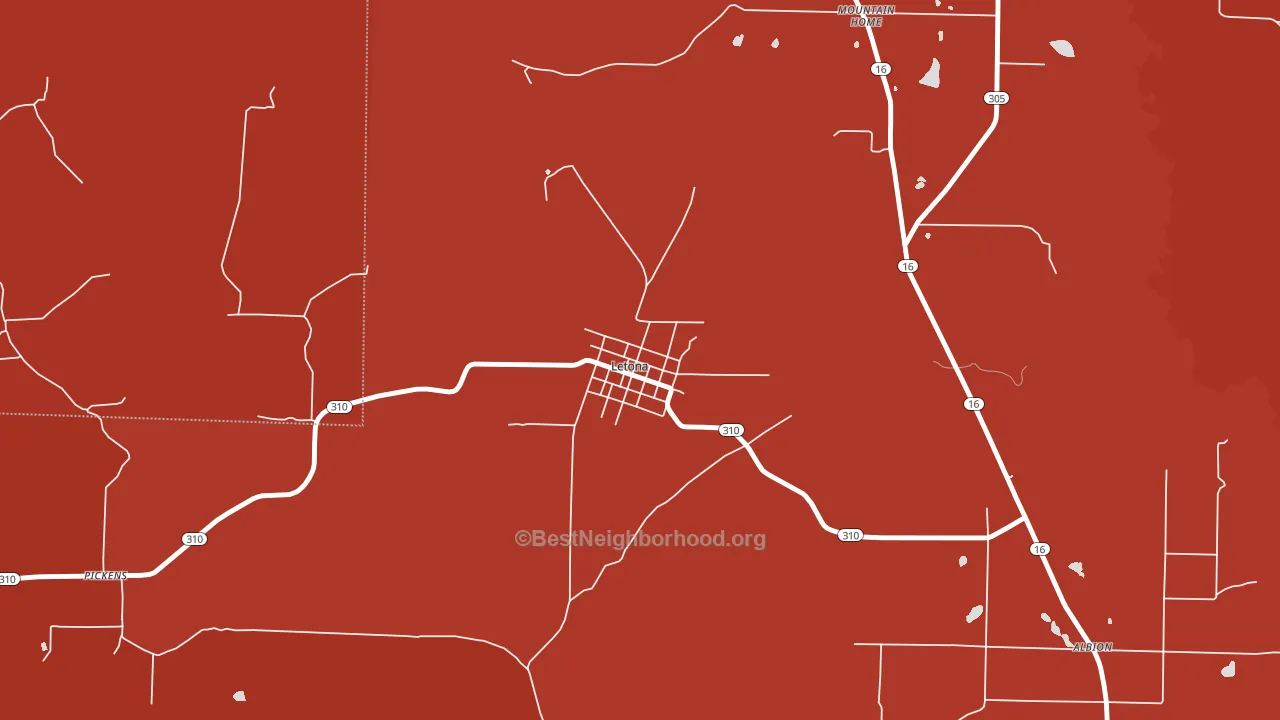 72085, AR block-group political-lean map