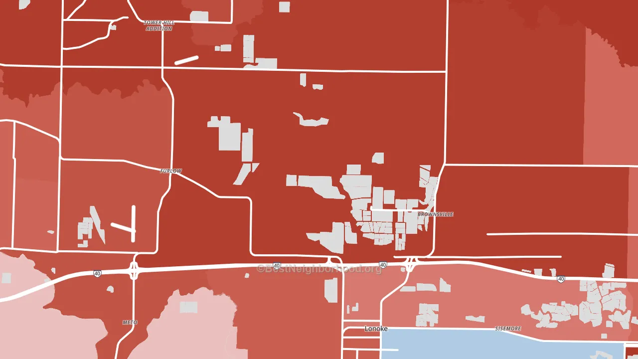 72086, AR block-group political-lean map