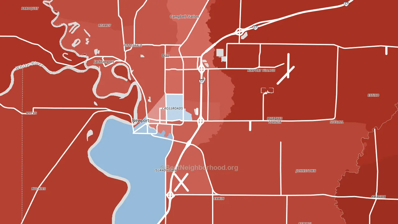 72112, AR block-group political-lean map