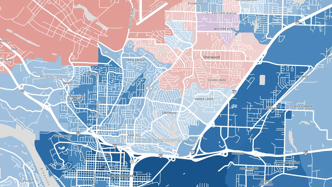 72116, AR block-group political-lean map