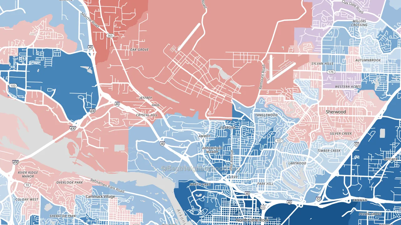 72118, AR block-group political-lean map