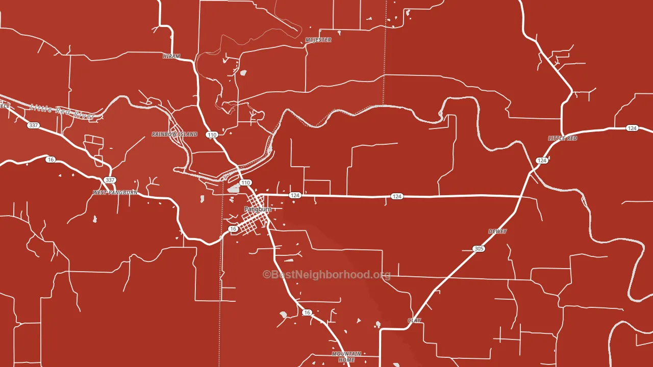 72121, AR block-group political-lean map