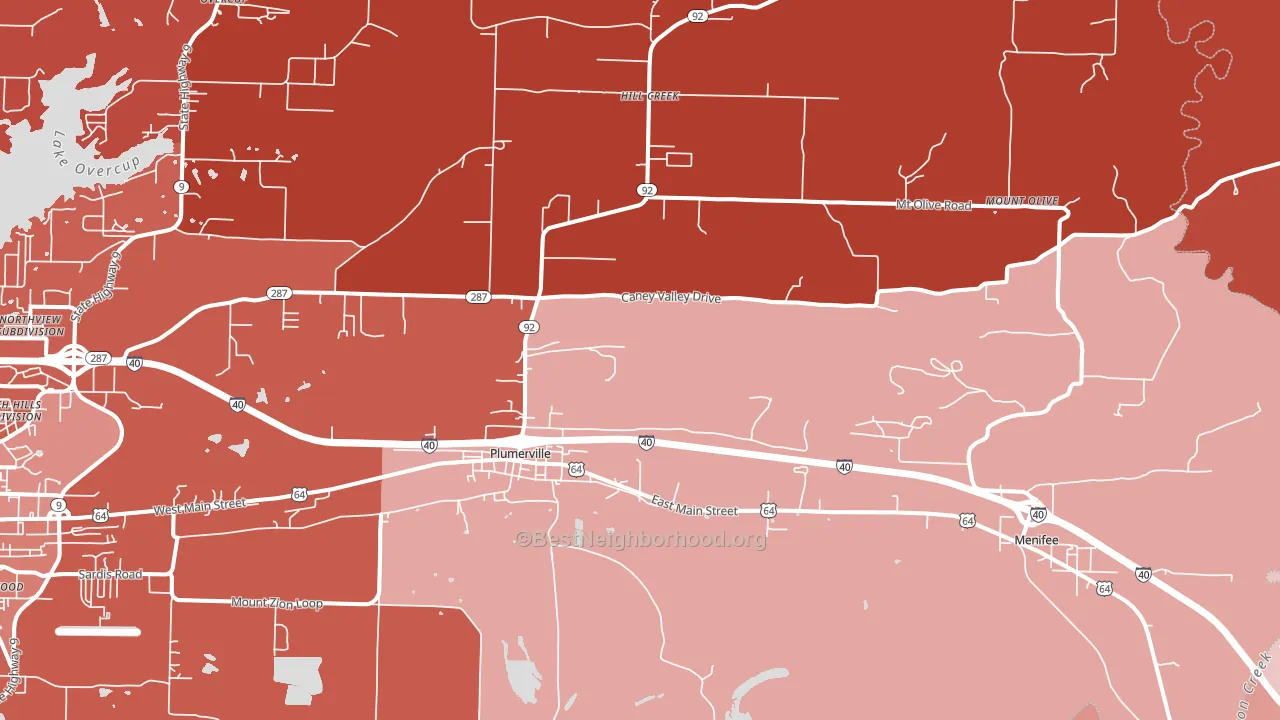 72127, AR block-group political-lean map