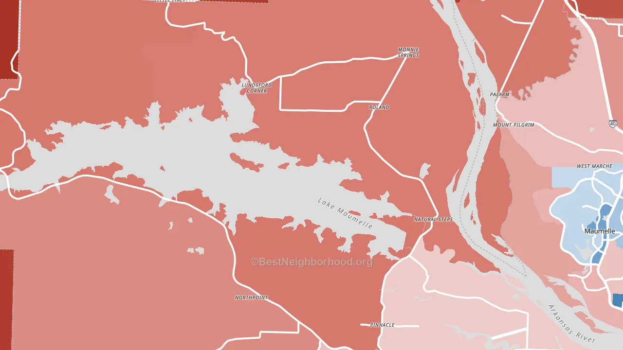 72135, AR block-group political-lean map