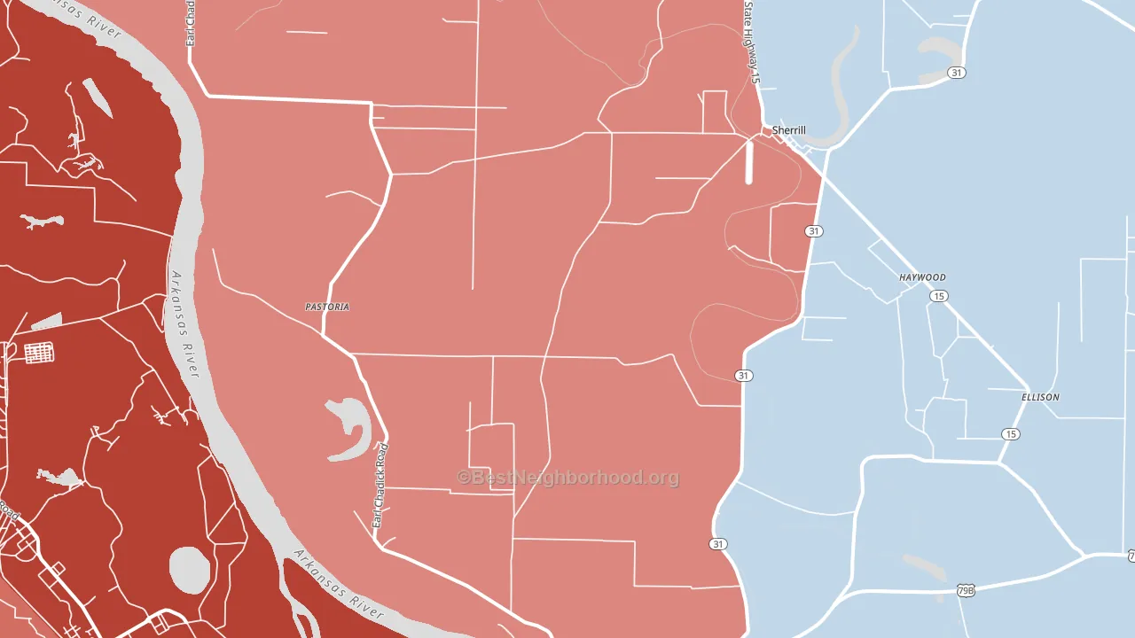 72152, AR block-group political-lean map