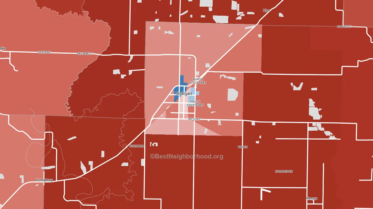 72160, AR block-group political-lean map
