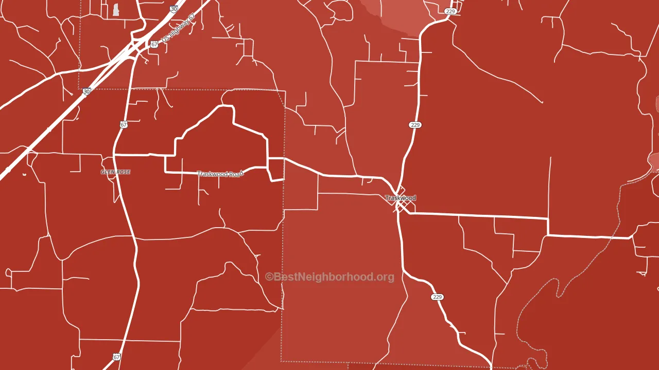 72167, AR block-group political-lean map