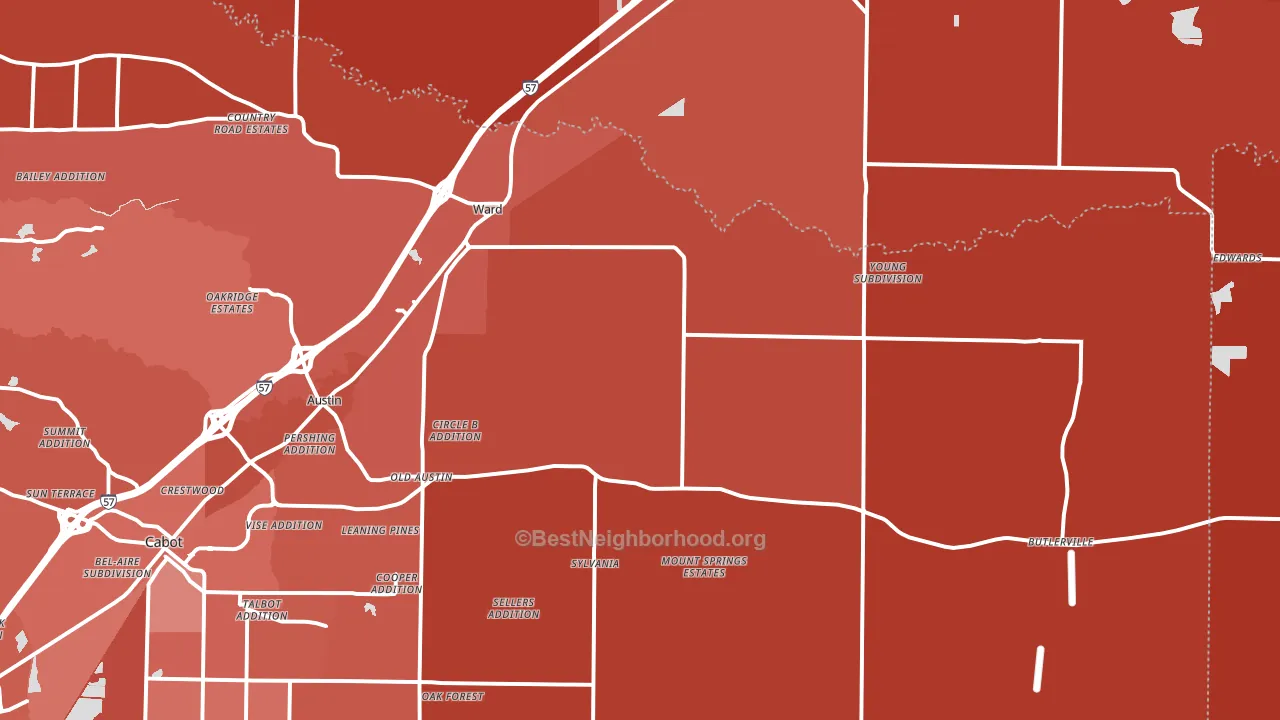 72176, AR block-group political-lean map