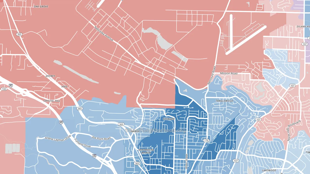 72199, AR block-group political-lean map