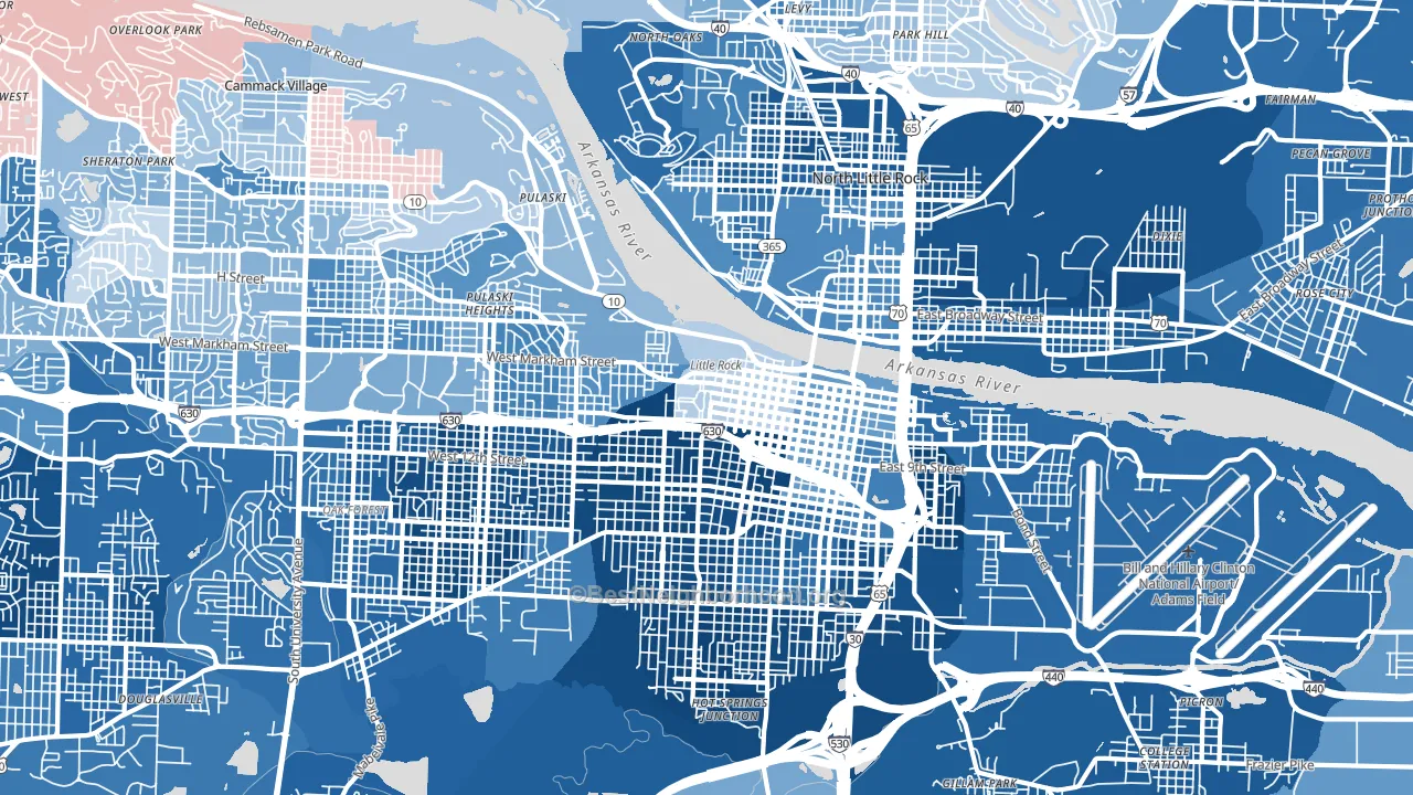 72202, AR block-group political-lean map