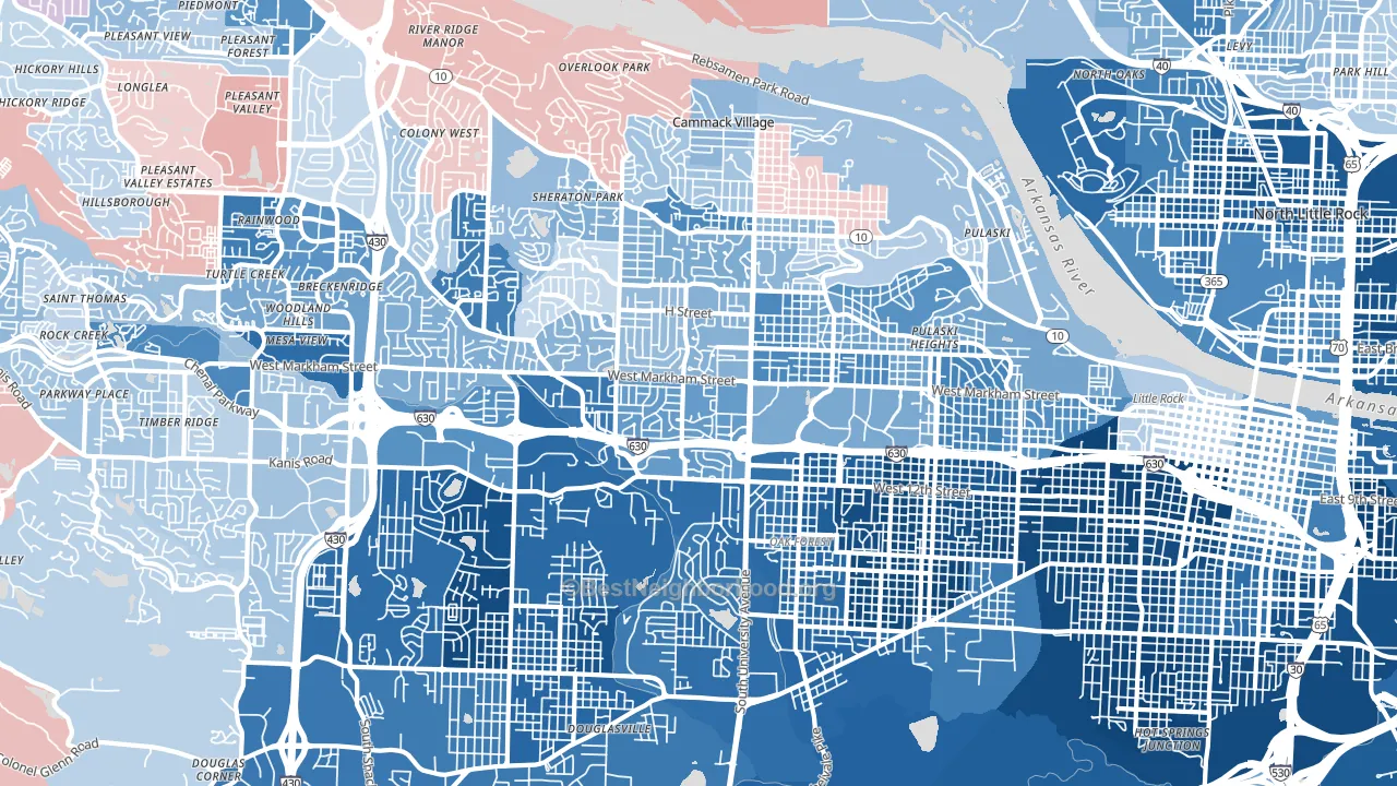 72205, AR block-group political-lean map