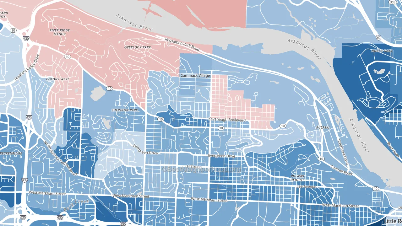 72207, AR block-group political-lean map