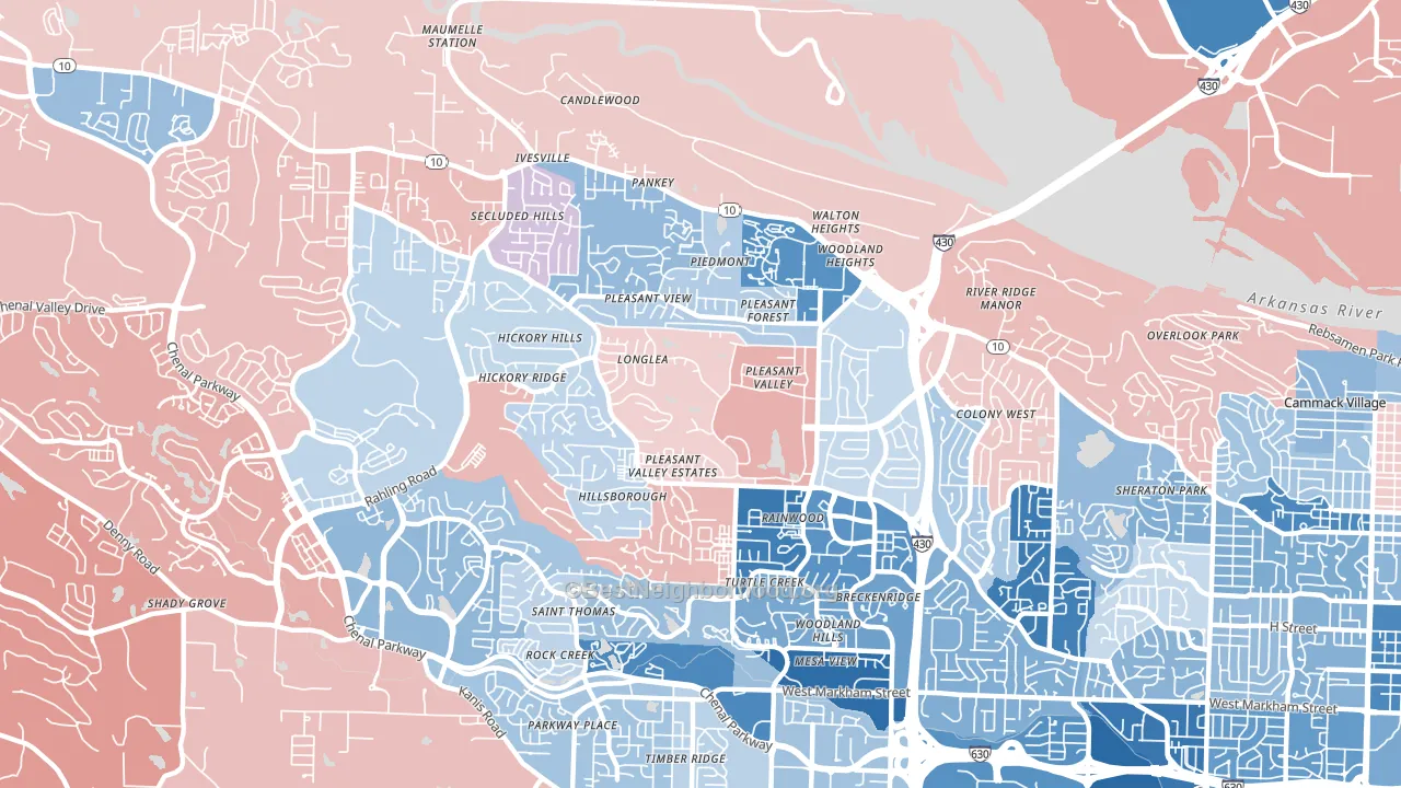 72212, AR block-group political-lean map
