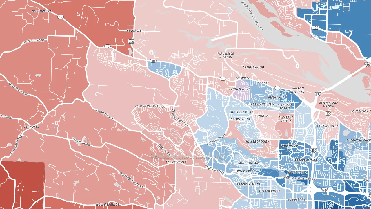 72223, AR block-group political-lean map