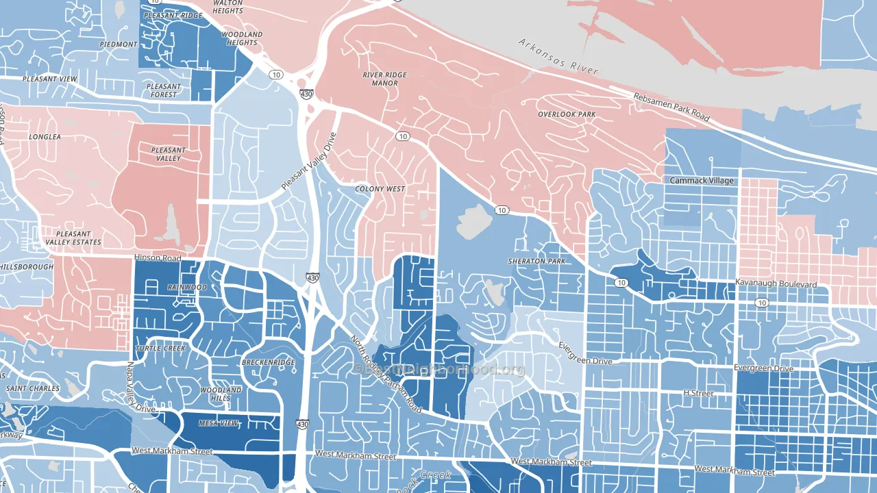 72227, AR block-group political-lean map