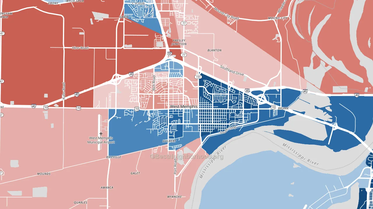 72301, AR block-group political-lean map