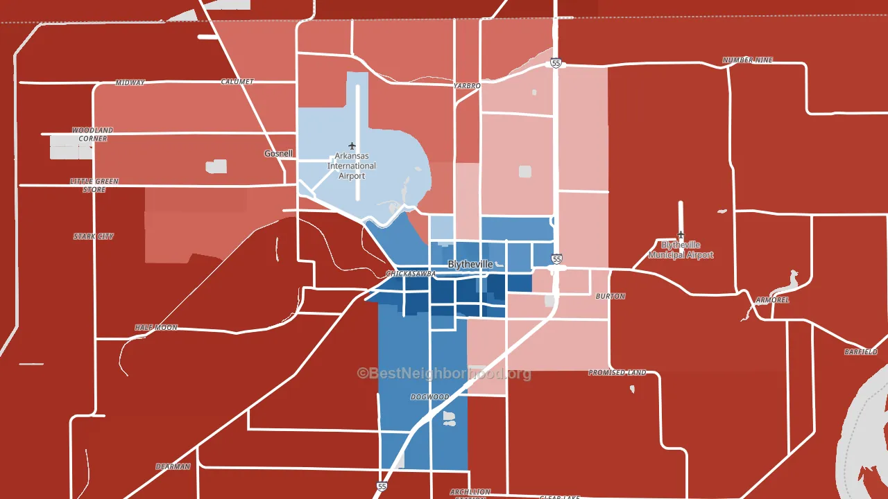 72315, AR block-group political-lean map