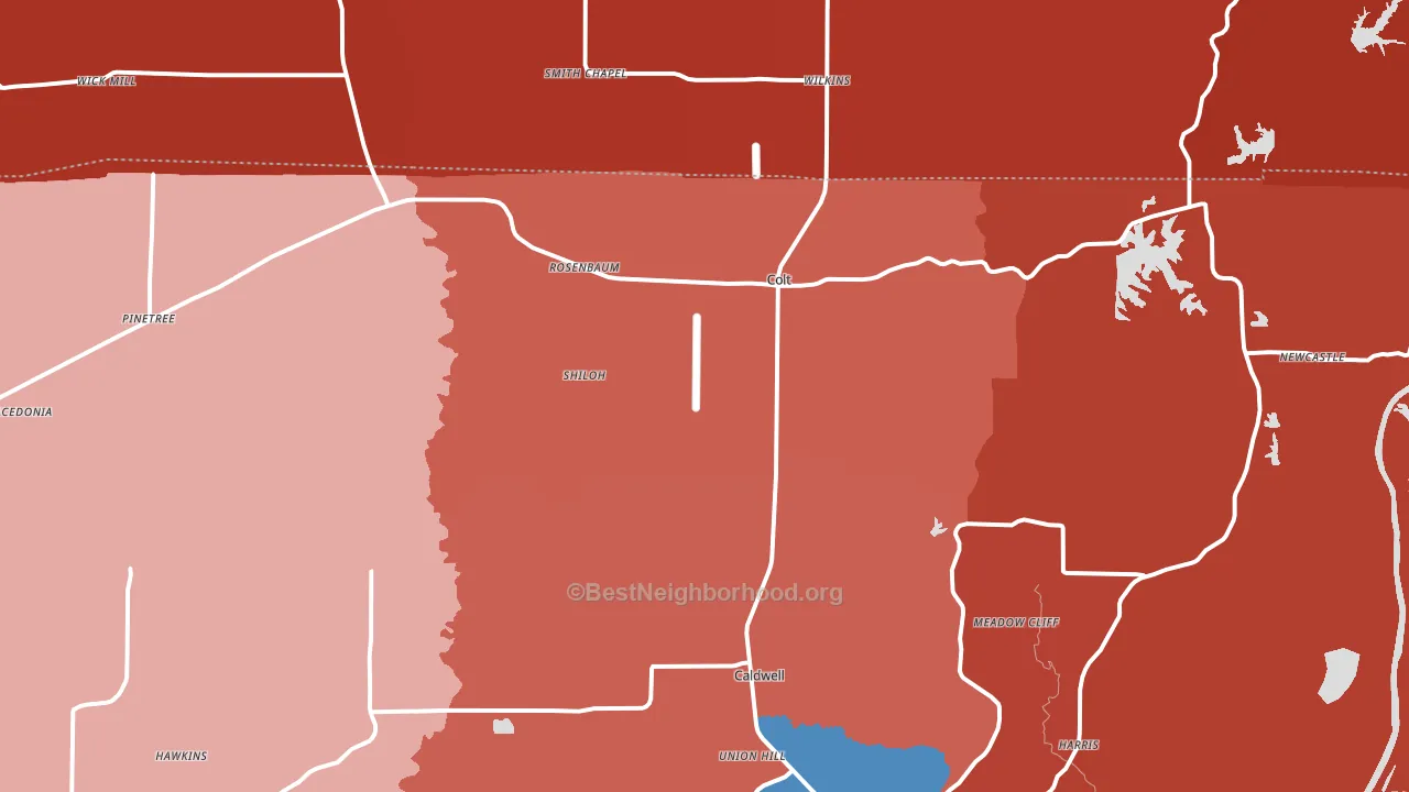 72326, AR block-group political-lean map