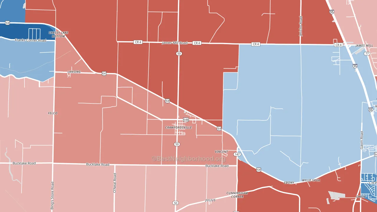 72327, AR block-group political-lean map