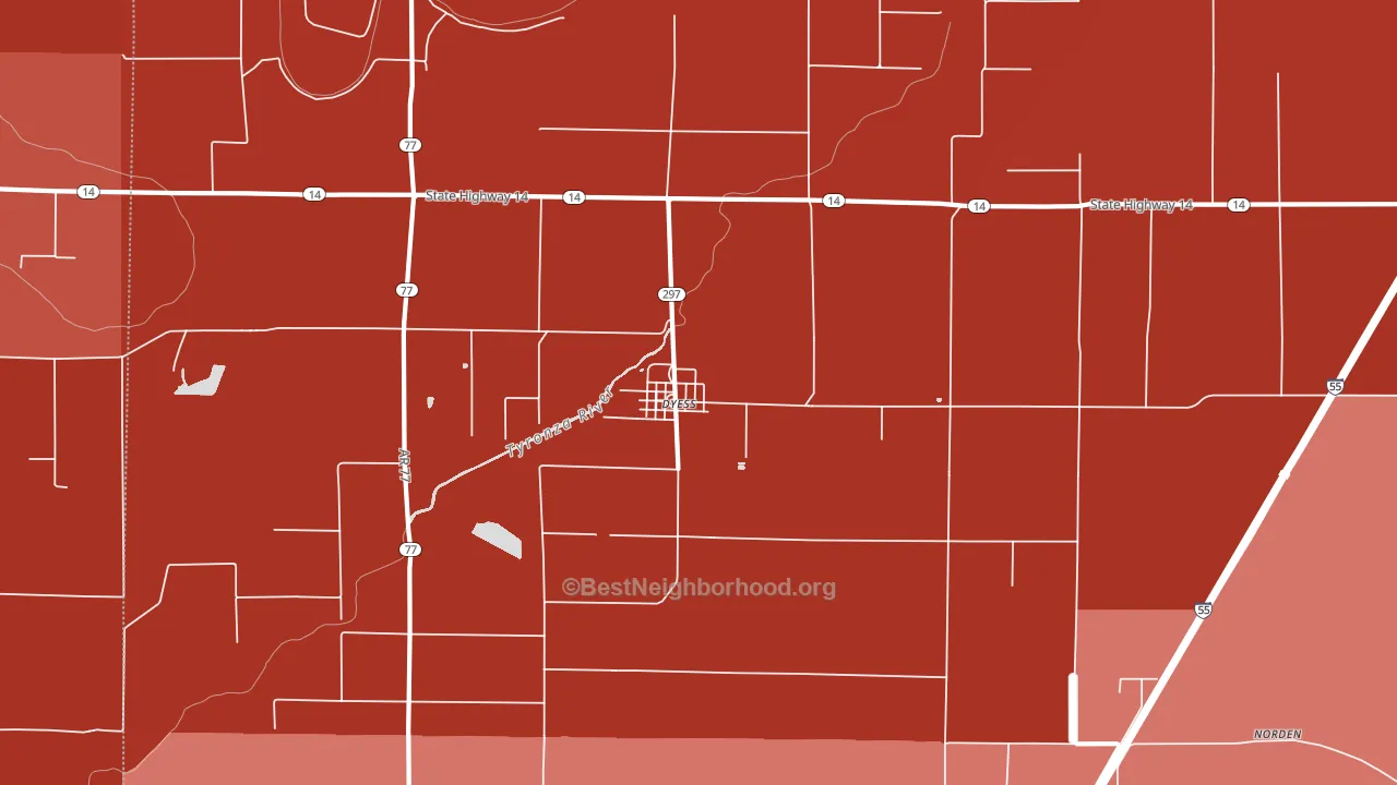 72330, AR block-group political-lean map