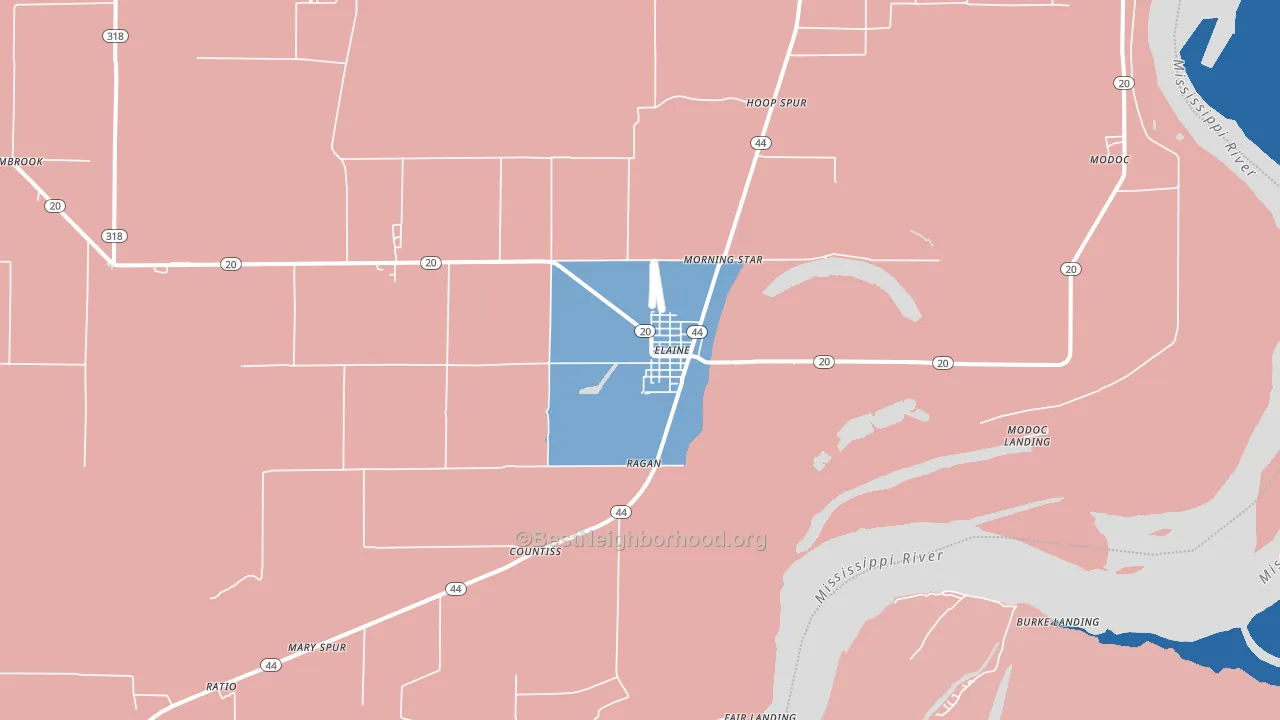 72333, AR block-group political-lean map