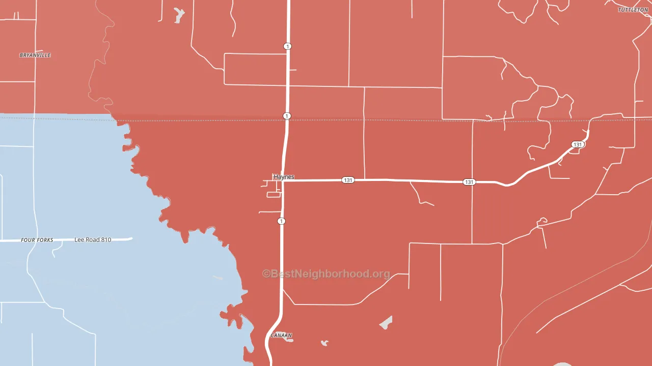 72341, AR block-group political-lean map