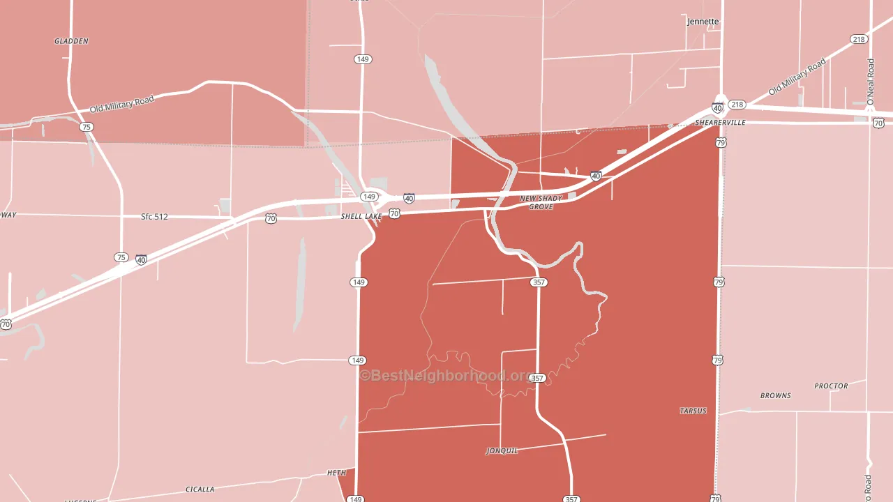 72346, AR block-group political-lean map