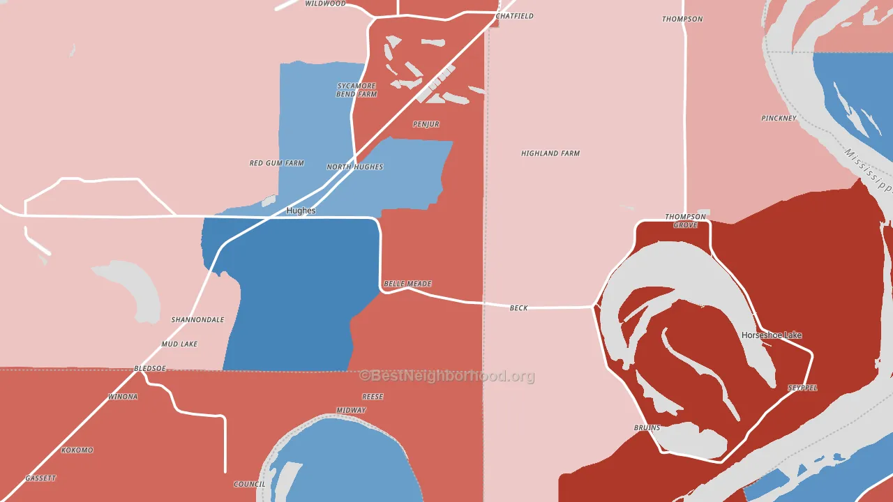 72348, AR block-group political-lean map