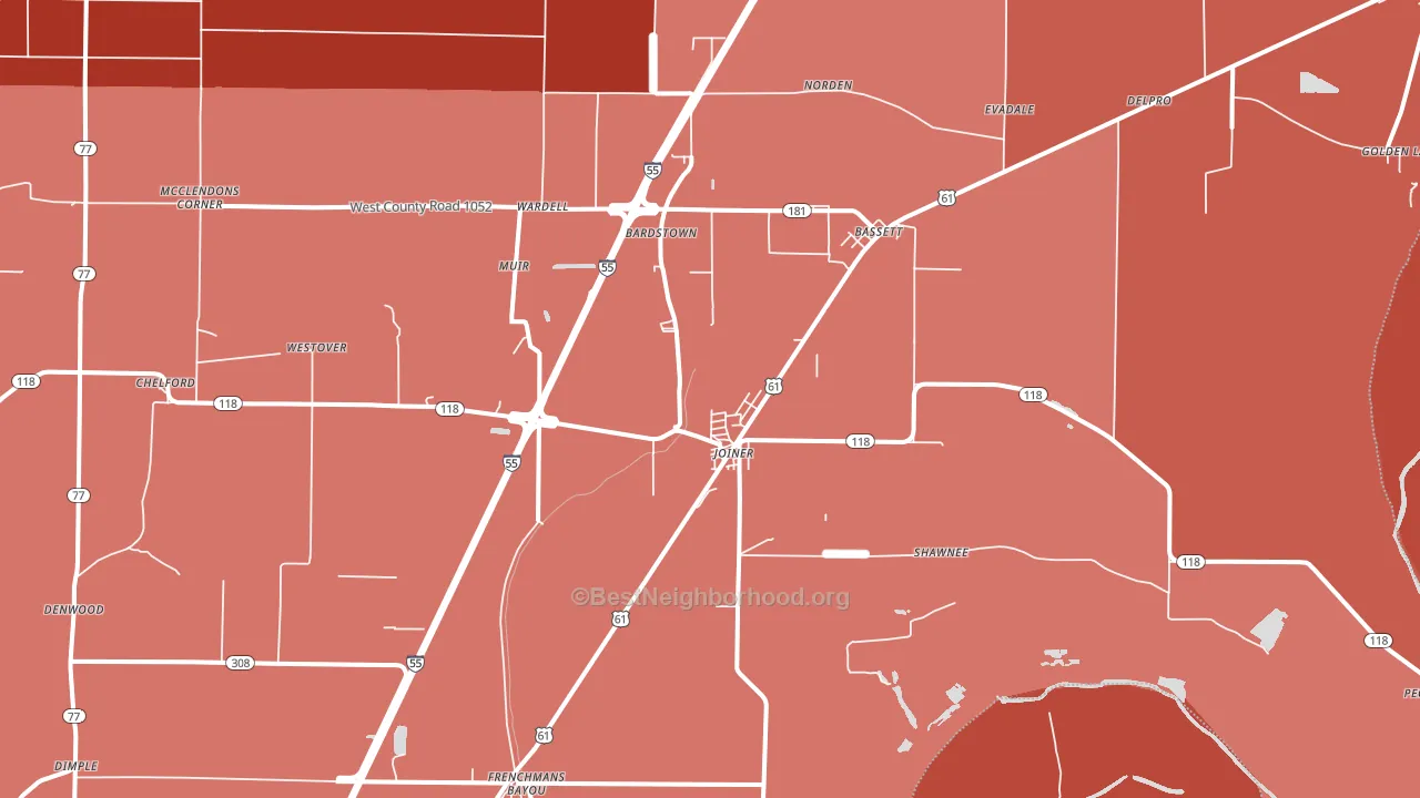 72350, AR block-group political-lean map