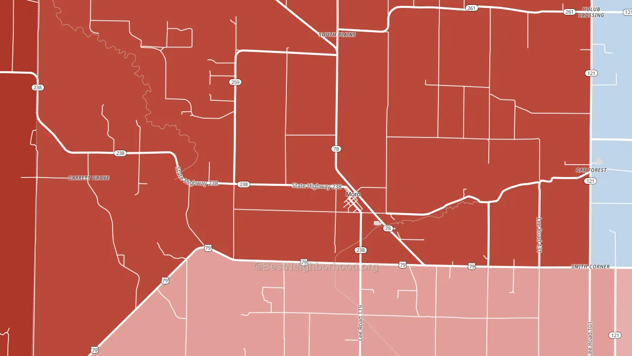 72368, AR block-group political-lean map
