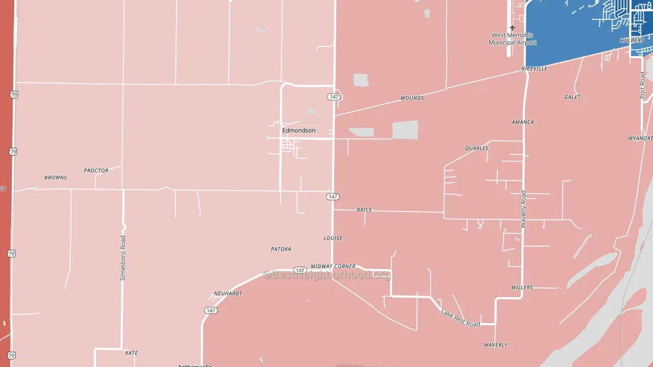 72376, AR block-group political-lean map
