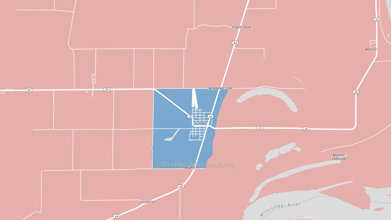 72389, AR block-group political-lean map