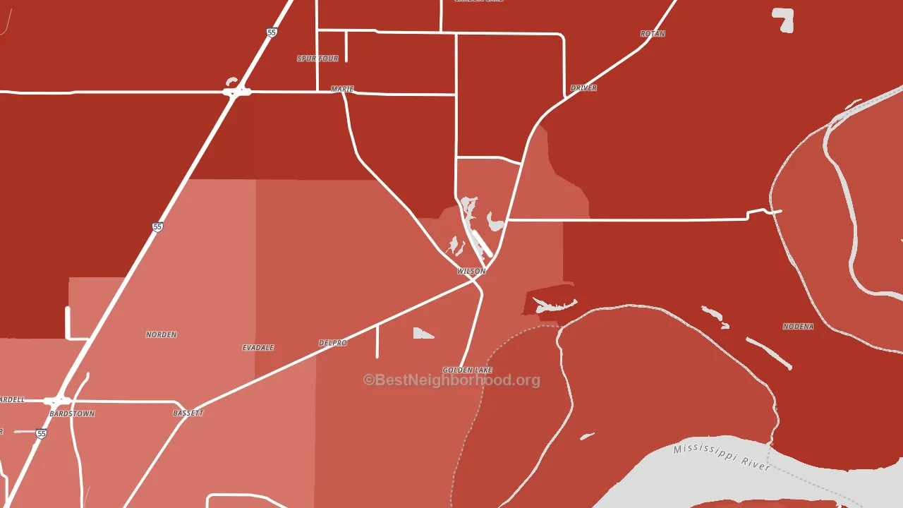 72395, AR block-group political-lean map