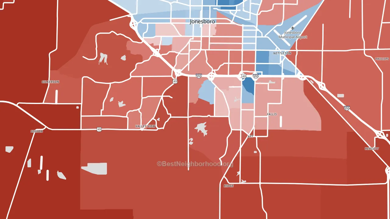 72404, AR block-group political-lean map