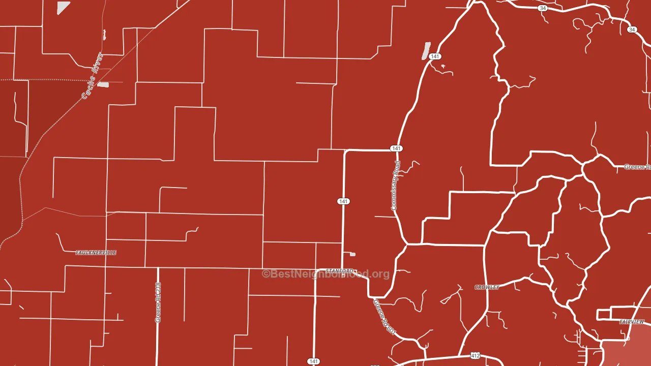 72412, AR block-group political-lean map