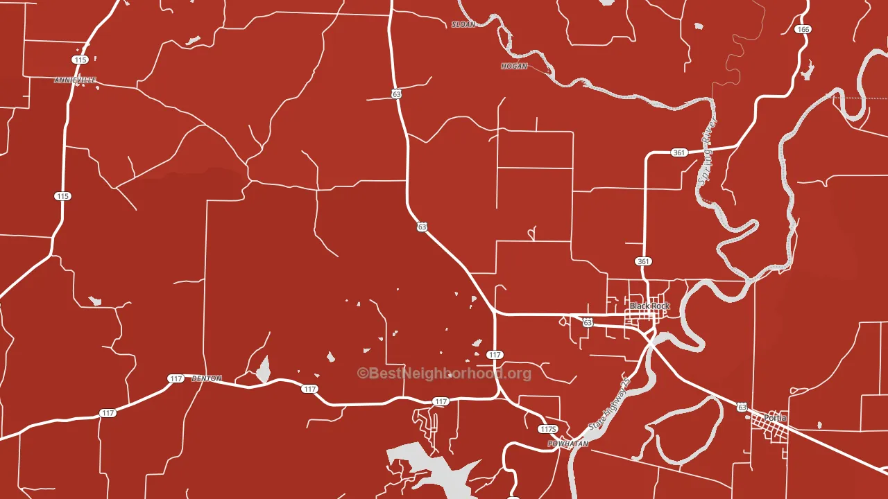 72415, AR block-group political-lean map