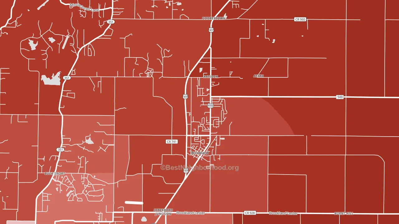 72417, AR block-group political-lean map