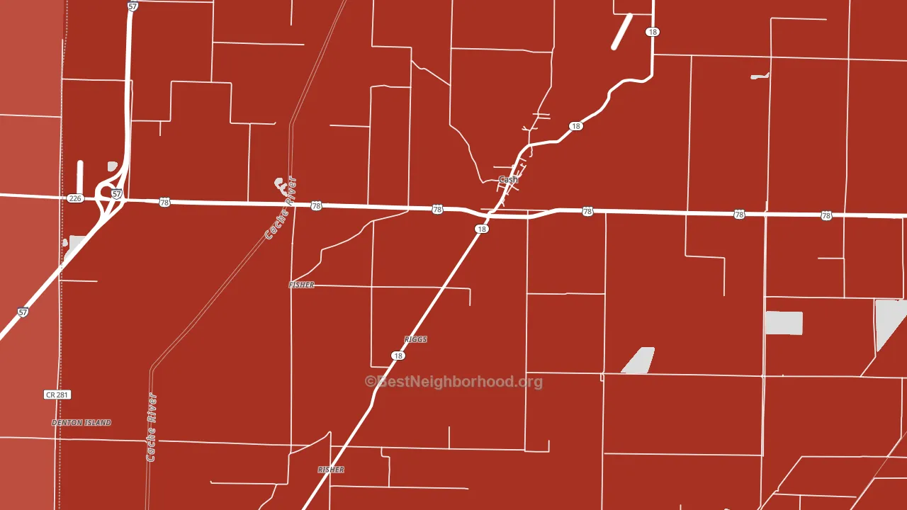 72421, AR block-group political-lean map