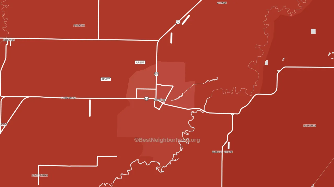 72422, AR block-group political-lean map