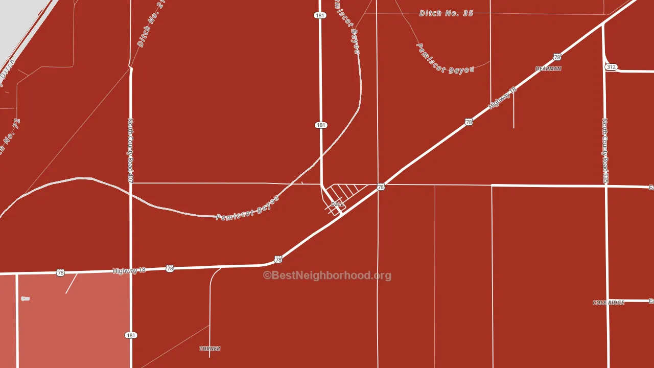 72426, AR block-group political-lean map