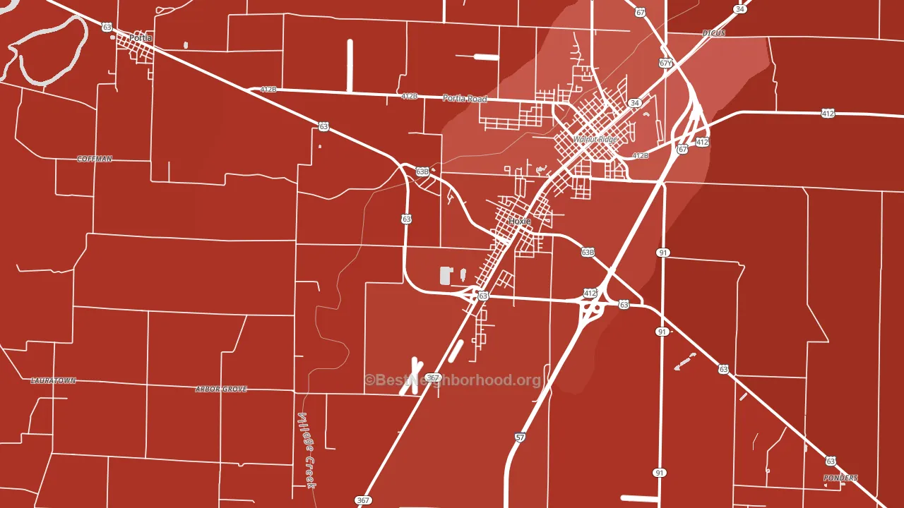 72433, AR block-group political-lean map