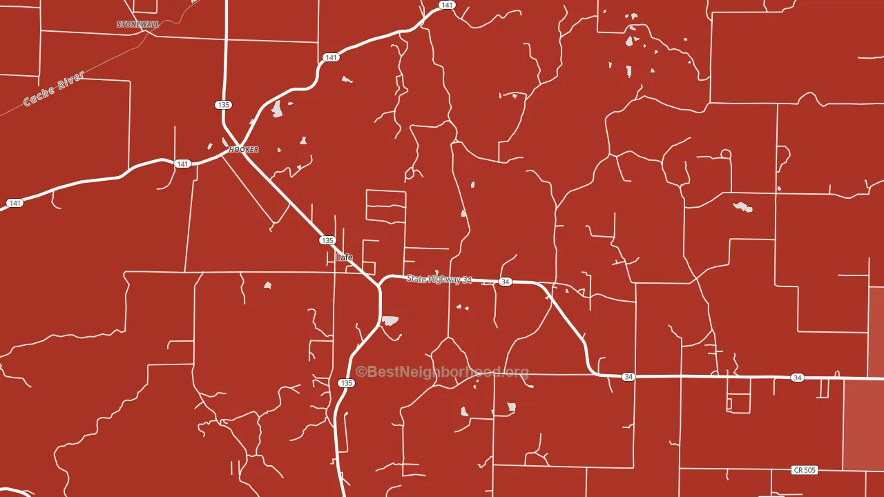 72436, AR block-group political-lean map