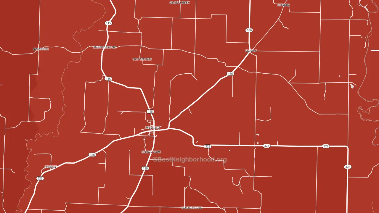 72444, AR block-group political-lean map