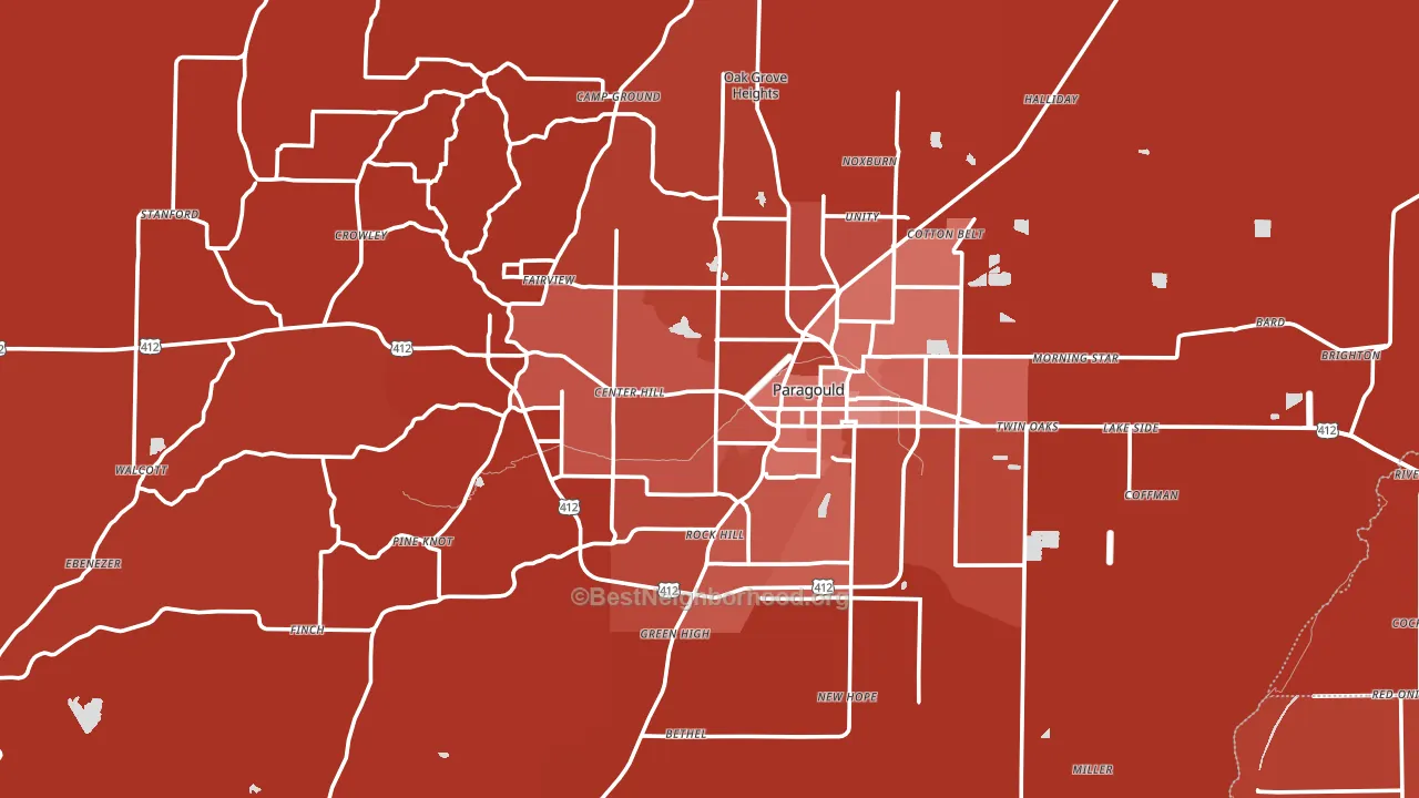 72450, AR block-group political-lean map