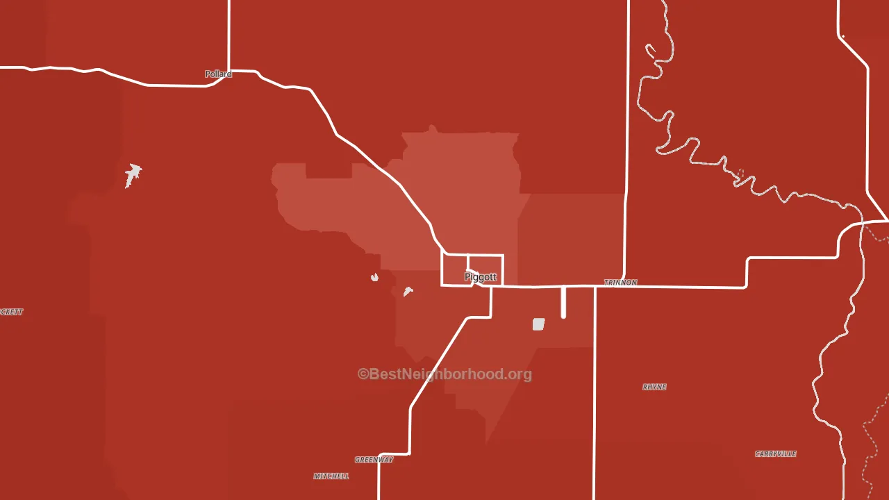 72454, AR block-group political-lean map