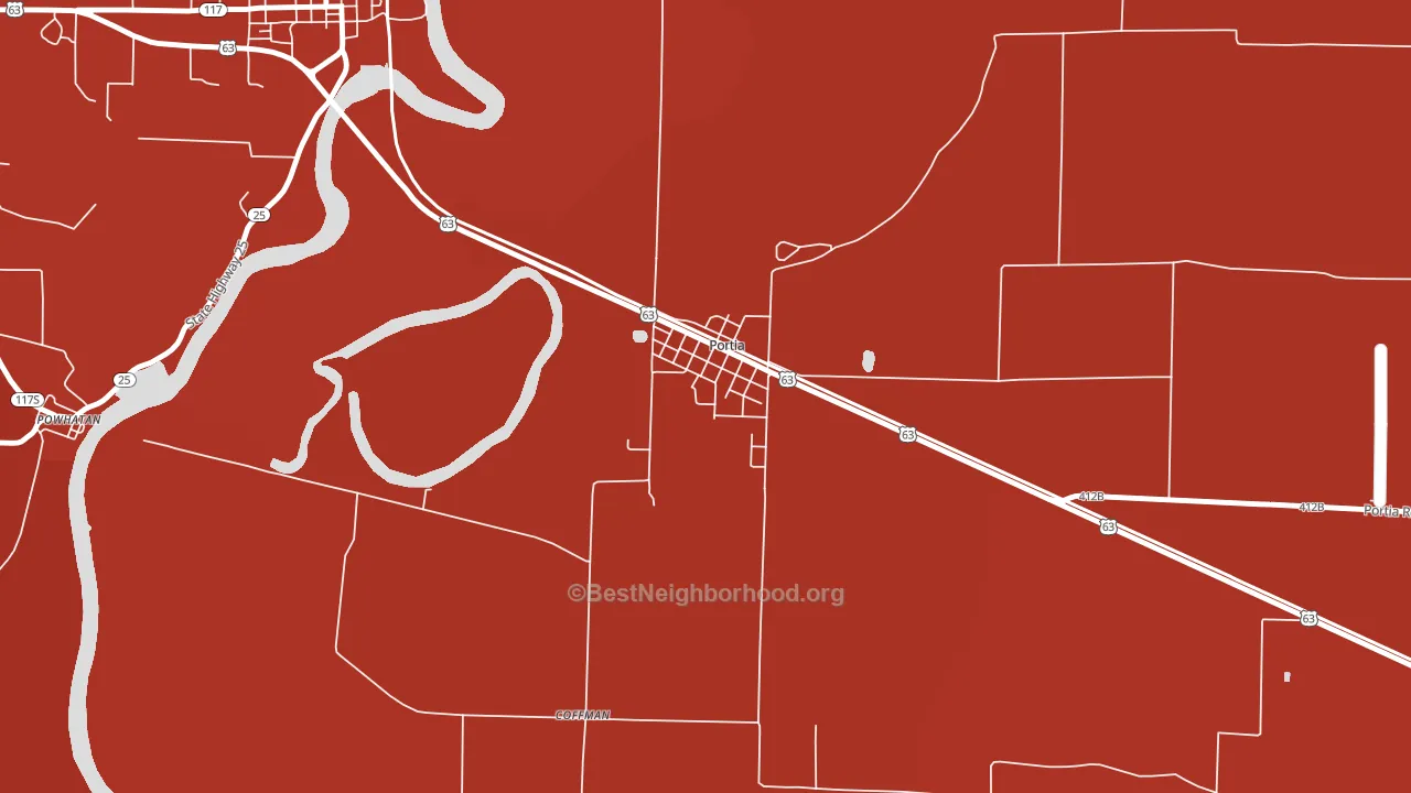 72457, AR block-group political-lean map