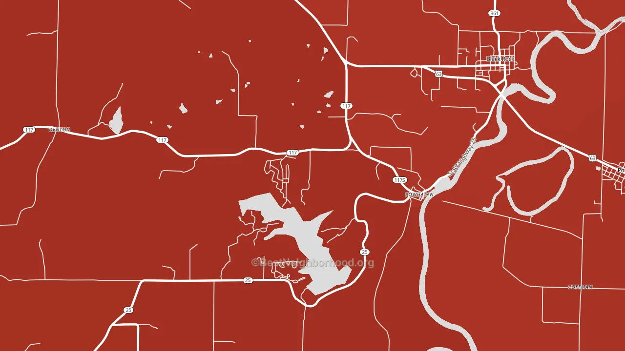 72458, AR block-group political-lean map