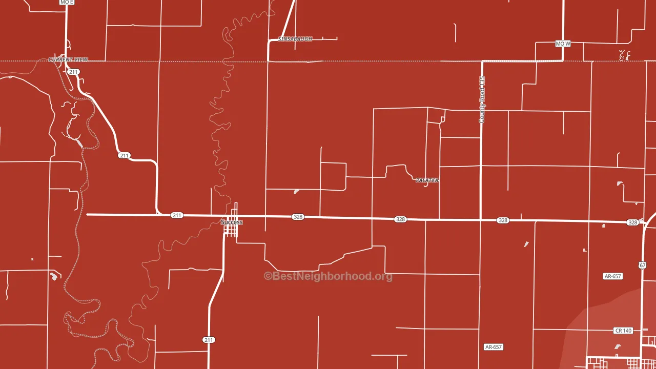 72470, AR block-group political-lean map