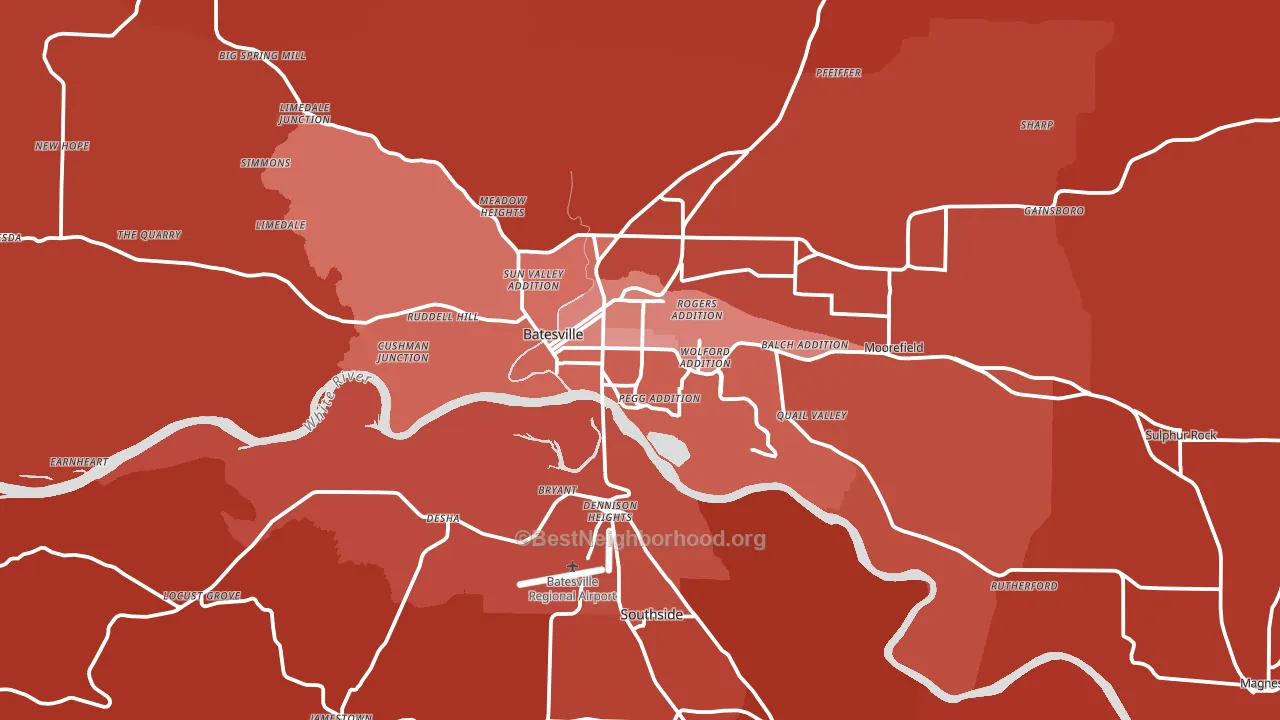 72501, AR block-group political-lean map
